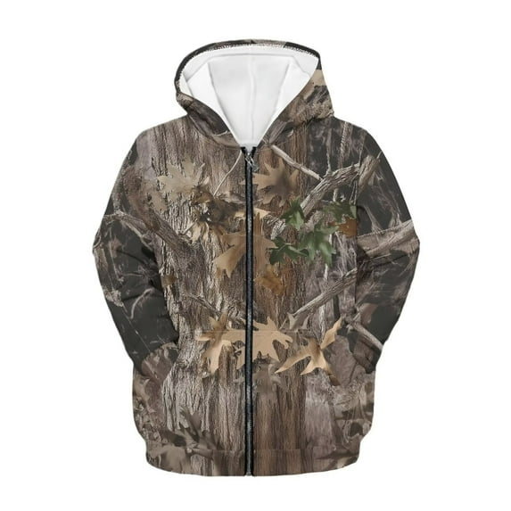 chaqlin Camo Hunting Hoodies for Boys Girls Size 8-10 Zip Up Hooded Sweatshirt Kids Hoodie Jacket Causal Long Sleeve Sport Coat with Pocket Fall Winter Clothes