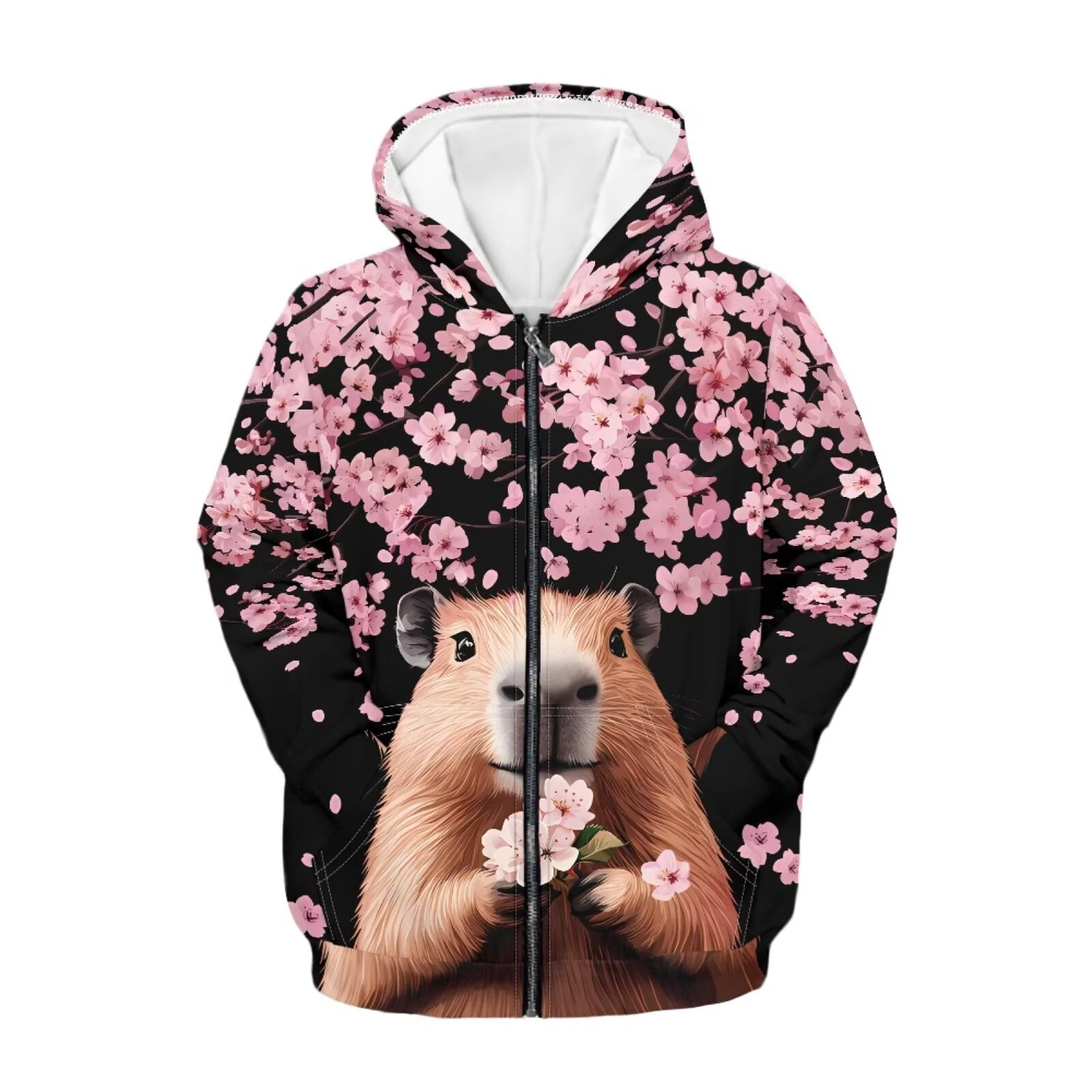 Generisch meisjes hoodies & sweatshirts Schattige kaaiman-print pullover met lange mouwen en capuchon met zak voor kinderen, casual outfit voor winter en herfst, grijs, 12-13 Jaar