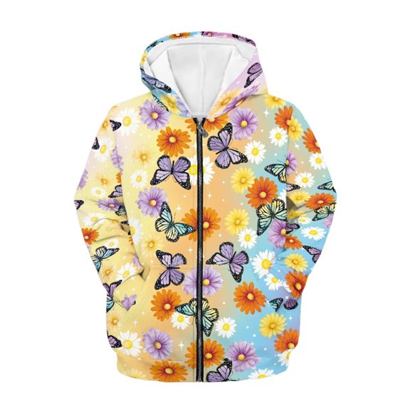 chaqlin Cat Fleece Vest for Girls 1-2 Cute Zip Up Vests Jacket Cherry Blossom Sleeveless Stand Collar Outerwear Fall Winter Vests Coat with Pockets