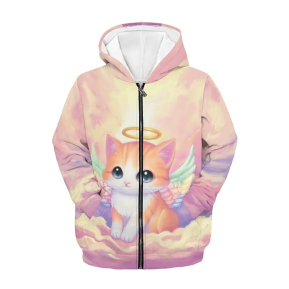 chaqlin Cat Hoodies for Girls 14-16 Cute Full Zip Hoodie Winter Long Sleeve Zipper Sweatshirt Lightweight Loose Fit Axolotl Jacket with Pocket Fall Winter Clothes