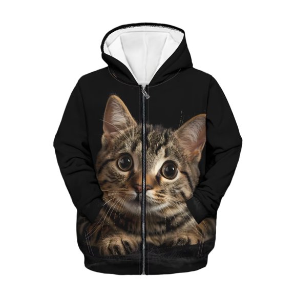 chaqlin Cat Hoodies for Girls 8-10 Fall Zipper Hooded Sweatshirt Kids Long Sleeve Hoodie Coat Kids School Jacket with Pockets Fall Winter Fashion Clothes