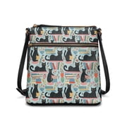 chaqlin Cat Womens Cell Phone Bag Crossbody Purse Handbag Sling Bag Portable Leather Satchel Purse with Adjustable Strap Zipper Hobo Handbag