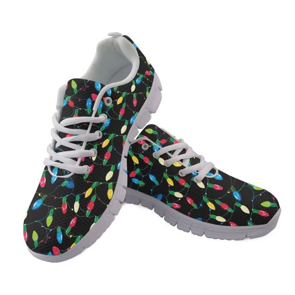 chaqlin Christmas Shoes for Women Men Size 10.5 Colorful Lights Lace-Up Walking Sneakers Comfortable Slip On Running Tennis Shoes Lightweight Breathable Sports Shoe