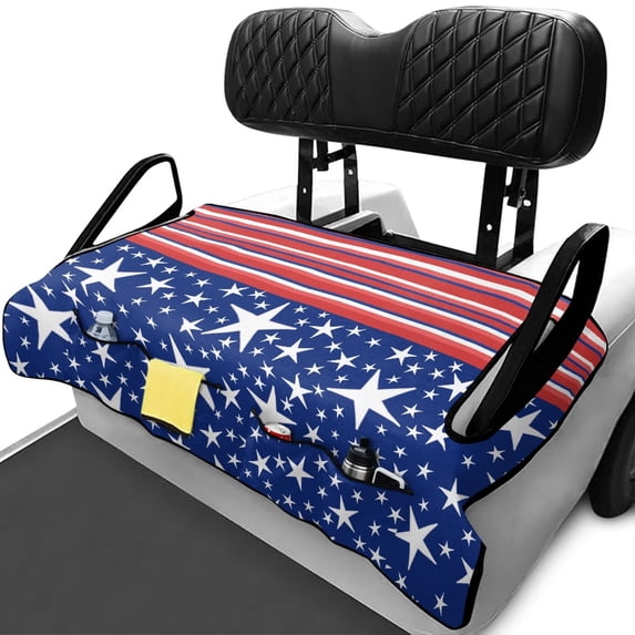 chaqlin Club Car Seat Cushion Covers Breathable, Compatible with Golf Cart Sports, Golf Cart Seat Covers Fit for Yamaha EZGO, Blue Star