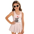 thumbnail image 1 of chaqlin Cute Cat Swimwear for Girl,Age3-13 One Piece Swimsuit Pink Child Sleeveless Swim Dress Soft Quick Drying Summer Beach Bathing Suit with Skirt for Pool Party,Beachwear,5-6Y, 1 of 7