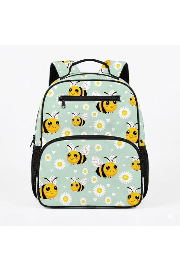Cute Daisy Bee Cartoon Toddler Backpack for Boy Girls Little Kids School Bag Backpack for Preschool Kindergarten Lightweight 13.5 Inch Back Packs