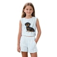 thumbnail image 1 of chaqlin Dachshund Stripes Girls 2 Piece Summer Outfits Kids Shorts Set O Neck Tank Tops and Soft Shorts with Pocket Kids Short Set for 5-14Y, 1 of 7