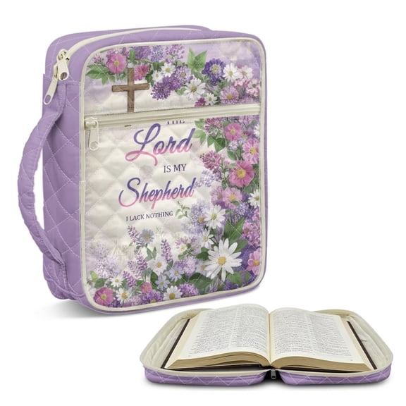 chaqlin Daisy Pattern Bible Book Covers, 10.6*8.2 inch Large Capacity Bible Carrying Case with Handle Waterproof Quilted Scripture Book Covers with Pen Slots, Ideal Gifts