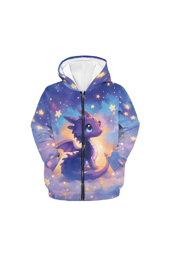 Dragon Hoodies for Girls 14-16 Fall Full-Zip Hooded Sweatshirt Galaxy Long Sleeve Sport Coat Kids Cute Hoodie Jacket Casual Outerwear with Pocket