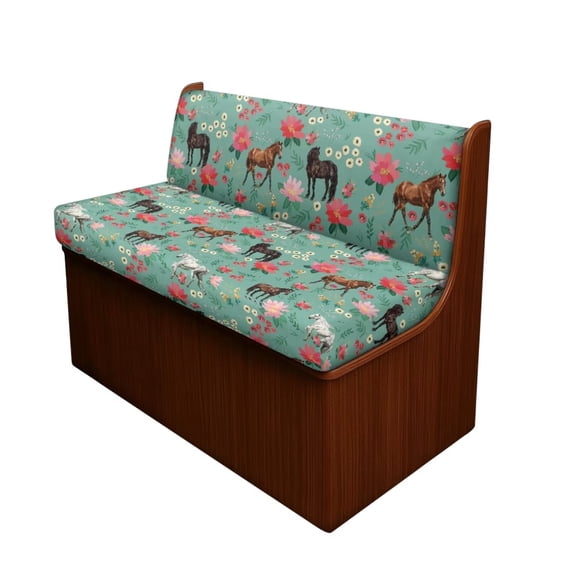 chaqlin Full Set Pink Floral Horse Print RV Dinette Cushion Covers ...