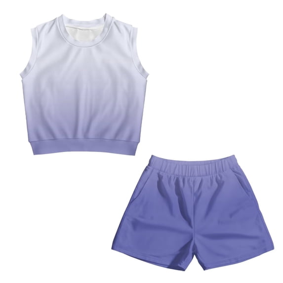 chaqlin Girl's 2-Piece Matching Set Sleeveless Tank Top and Soft Athletic Shorts with Pockets Summer Sport Athletic Outfits Toddler to Big Kid (5-14Y)