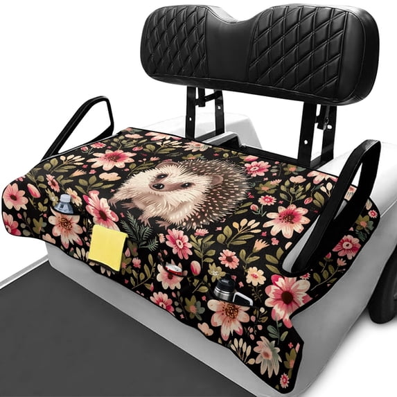 chaqlin Golf Cart Seat Covers Universal, Golf Ball Golf Cart Seat Covers Fit for Club Car Club Car DS Precedent, Floral & Cute Hedgehog Print