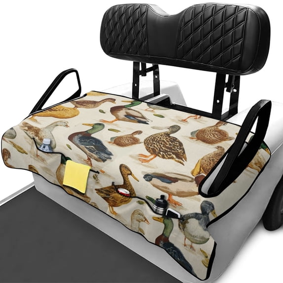 chaqlin Golf Cart Seat Covers Universal Storage Pockets, Compatible with Club Car Golf Cart Sports Golf Cart Seats Cushion Covers(Duck Pattern)