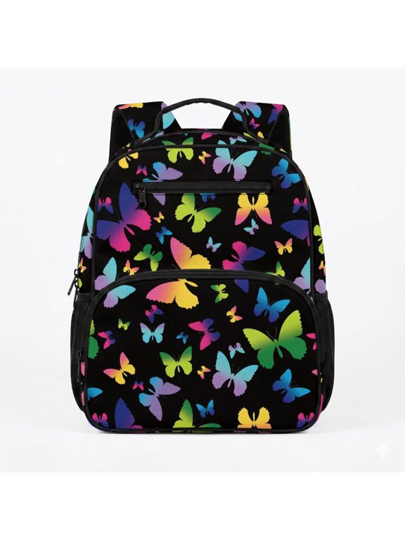 Gradient Butterfly Kids Backpack for Boys 3-7 Toddler Preschool Kindergarten Bookbag, Roomy School Pack with Padded Straps