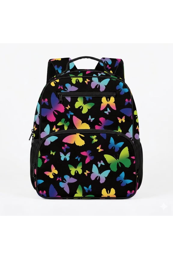 Gradient Butterfly Kids Backpack for Boys 3-7 Toddler Preschool Kindergarten Bookbag, Roomy School Pack with Padded Straps