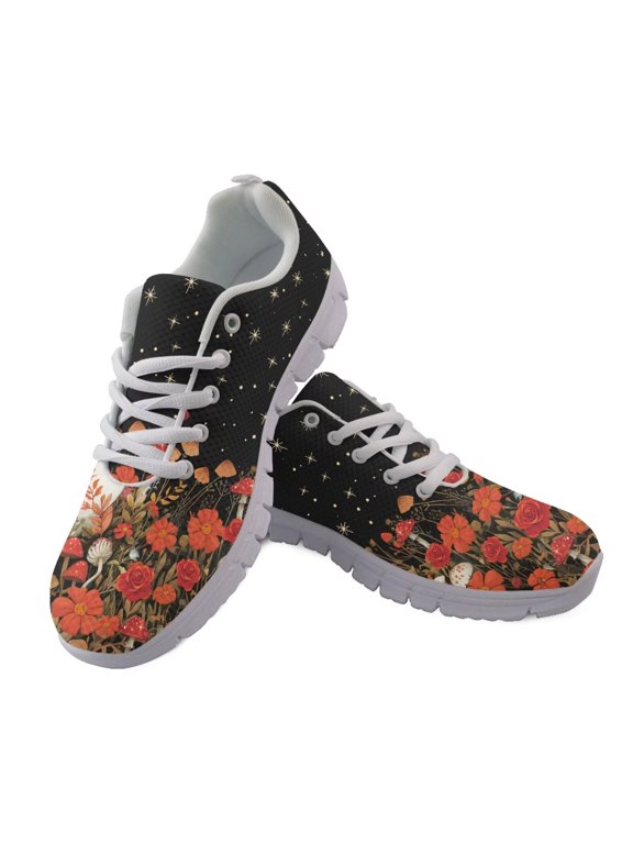 Halloween Ghosts Running Shoes for Women Men Size 7 Casual Lace Up Walking Sneakers Breathable Mesh Slip On Tennis Shoes Outdoor Training Flats
