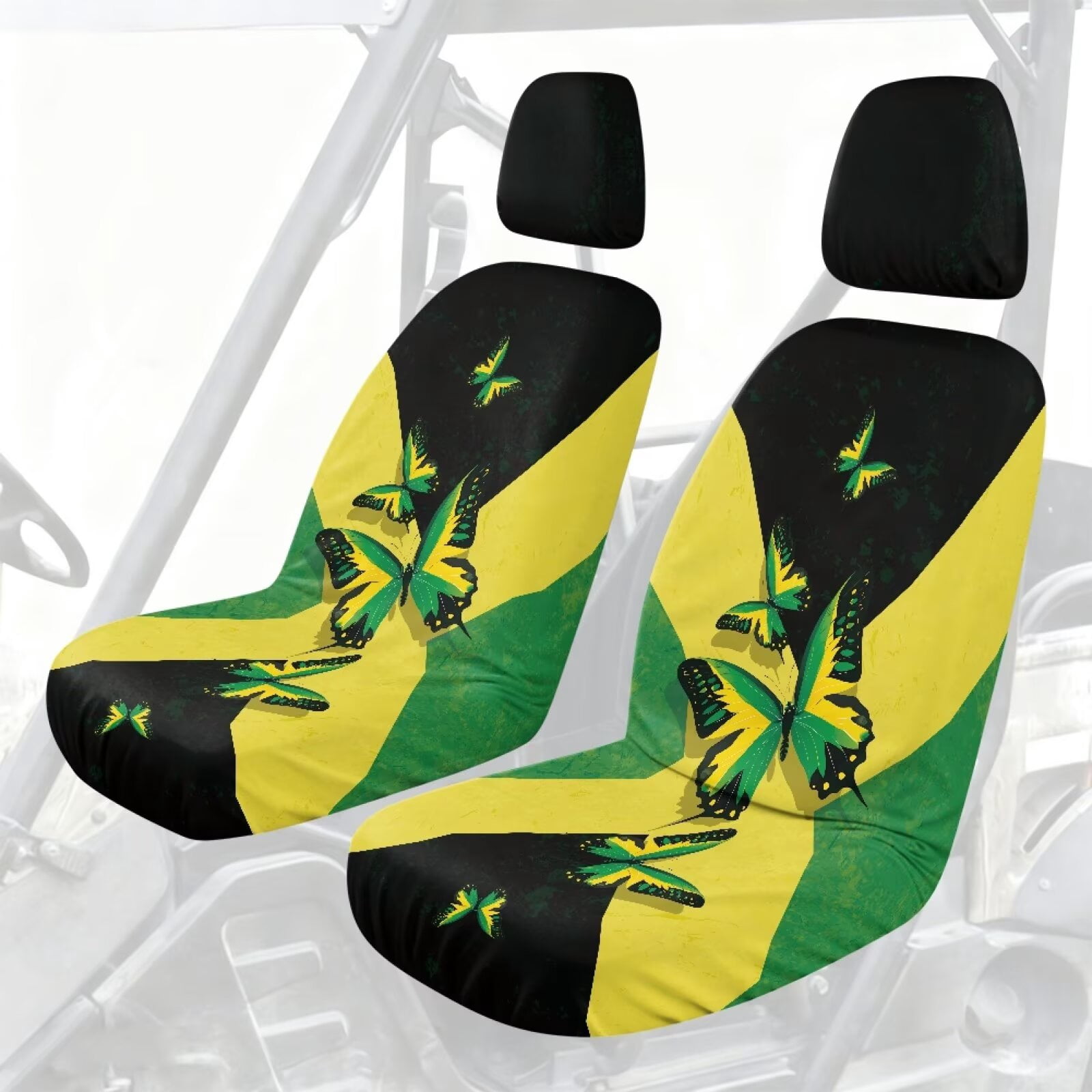chaqlin Jamaica Butterfly UTV Seat Cover Waterproof Bucket Seat Covers ...