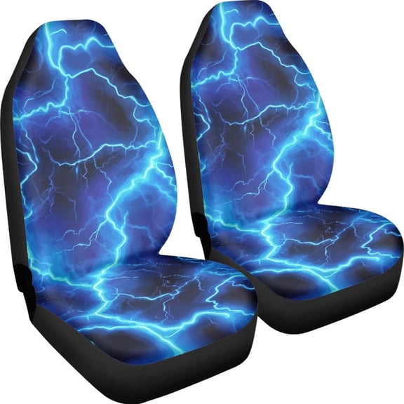 chaqlin Lightning Car Accessories for Men Front Car Seat Covers 2 Pack Auto Seat Protector Universal Fit Most Truck Suv Van