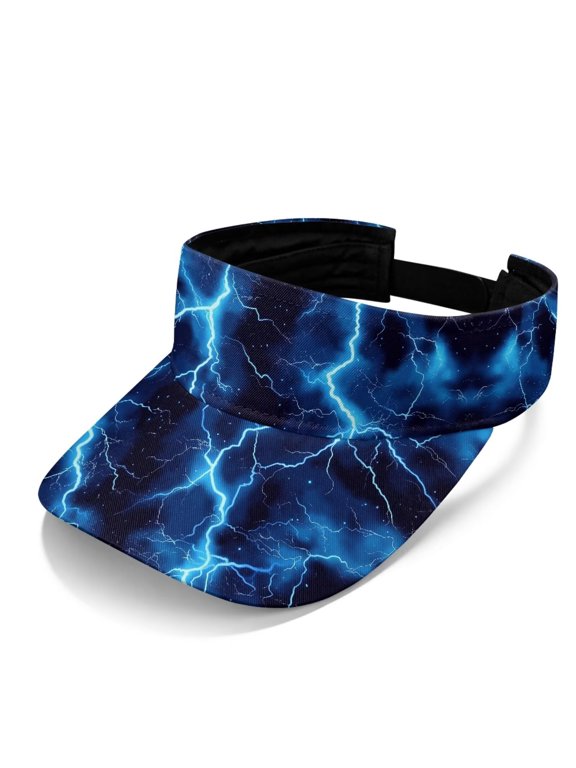 Lightning Print Sun Visor Women Wide Brim Hat Adjustable Outdoor Cap Open Top Visors Hats Headwear Men Sport Running Golf Travel
