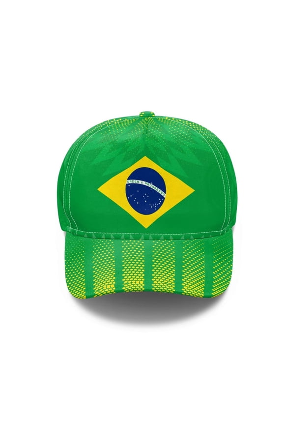 Lightweight Dad Hat, Brazil Flag Print Women's Adjustable Cap for Daily Style