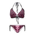 thumbnail image 1 of chaqlin Magenta Snakeskin Halter Neck Triangle Bikini Set - Sexy Tie Side Two Piece Swimsuit for Beach & Pool Vacations | Quick Dry, Figure Hugging Design, 1 of 9