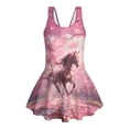 thumbnail image 1 of chaqlin Pink Cherry Blossom Horse Swimsuit Girl's One-Piece Swimsuits Sleeveless Swim Dress Tummy Control Tank Tops Flowy Skirt for Swimming,Water Sport,6-7Y, 1 of 7