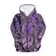 thumbnail image 1 of chaqlin Purple Camo Hunting Hoodies for Boys Girls Size 11-13 Trendy Y2K Full-Zip Hoodies Sweatshirts Kids Sport Coat Fall/Winter Hooded Jacket with Pockets, 1 of 7