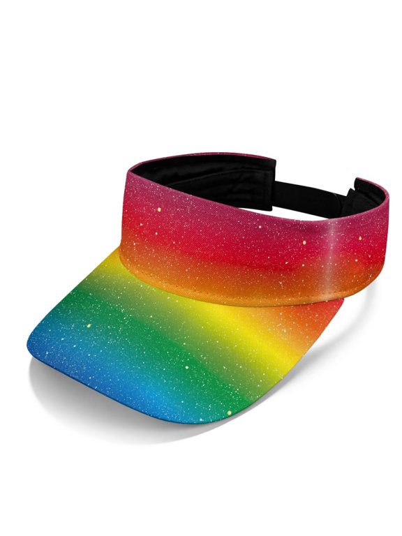 Rainbow Galaxy Print Sun Visor Hat Adjustable Visors Women Men Outdoor Sports Tennis Golf Beach Travel Cap