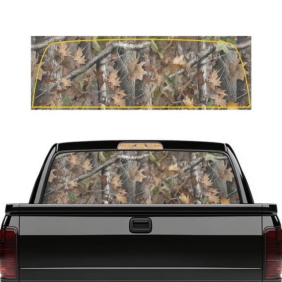 chaqlin Real Tree Camo Large Rear Window Decals Perforated for Trucks, SUV, Sedan, UV Waterproof Back Windshield Graphics Car Sticker Fits Most Vehicles