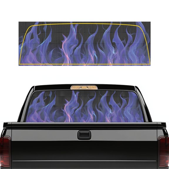 chaqlin Rear Window Decals for Trucks and SUV Perforated Wrap Back Window Sticker Decal Personalized Decoration,Flame