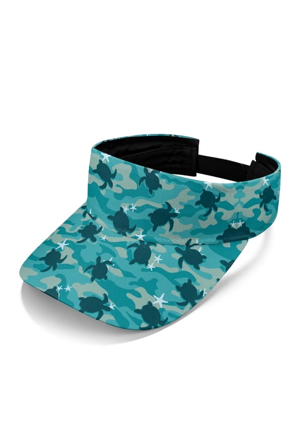Sea Turtle Print Visor Hat Women Adjustable Open Top Visors Hats Men Headwear Sun Visor Outdoor Sports Golf Beach Running Caps