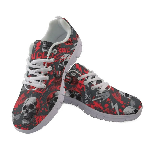 chaqlin Skull Sneakers for Men Size 11.5 Lace Up Tennis Shoes ...