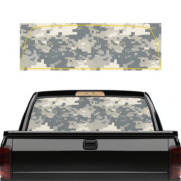 chaqlin Tan Camo Truck Back Window Decals Perforated Personalized Graphic Rear Window Sticker Easy Install for Cars Trucks SUV