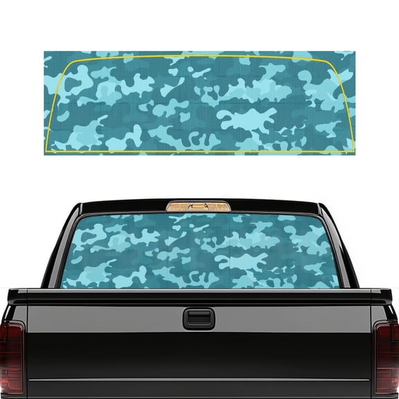chaqlin Teal Camo Rear Window Decals for Trucks - Back Window Decals Fit Most Pickup Trucks SUV, Truck Rear Window Graphics for Trucks Auto Decoration