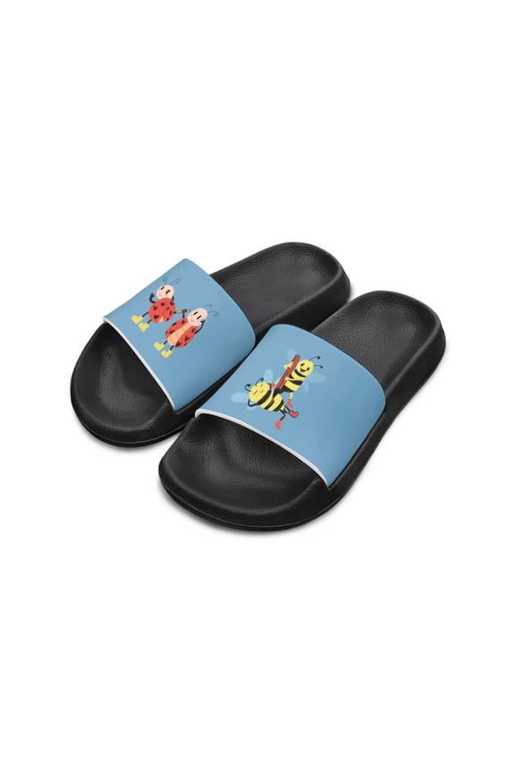 Thick Sole Bees&Ladybugs Slide Sandals Quick-Drying Beach Sandals for Girls for Beach Days