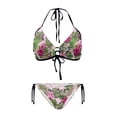 thumbnail image 1 of chaqlin Tropical Floral Hummingbird Halter Bikini Set - Two Piece Triangle Swimsuit with Tie Sides for Beach Vacations & Pool Parties, 1 of 9