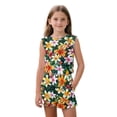 thumbnail image 1 of chaqlin Tropical Hibiscus Girl's 2-Piece Matching Set Sleeveless Tank Top and Soft Athletic Shorts with Pockets Summer Athletic Sport Outfits Toddler to Big Kid 5-14Years Old, 1 of 7