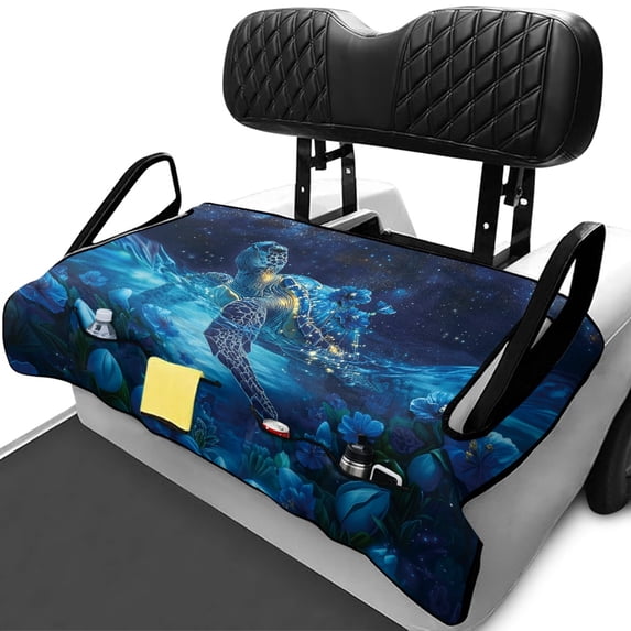 chaqlin Turtle and Floral Pattern Golf Cart Seat Easy to Install, Fit for Sports Club Car Golf Cart Suitable for Club Car DS Precedent 2 Passenger
