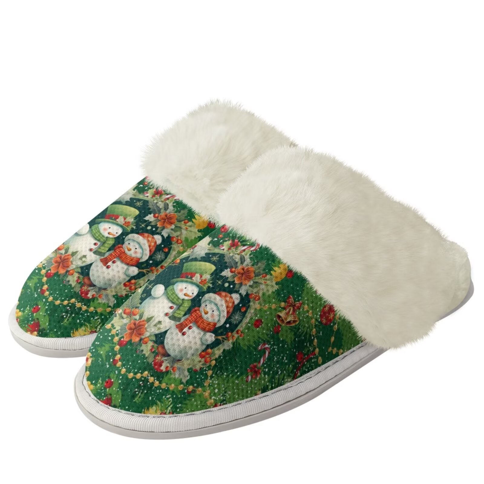 chaqlin Women Christmas Slippers for Home Size 7 Snowman Print Winter ...