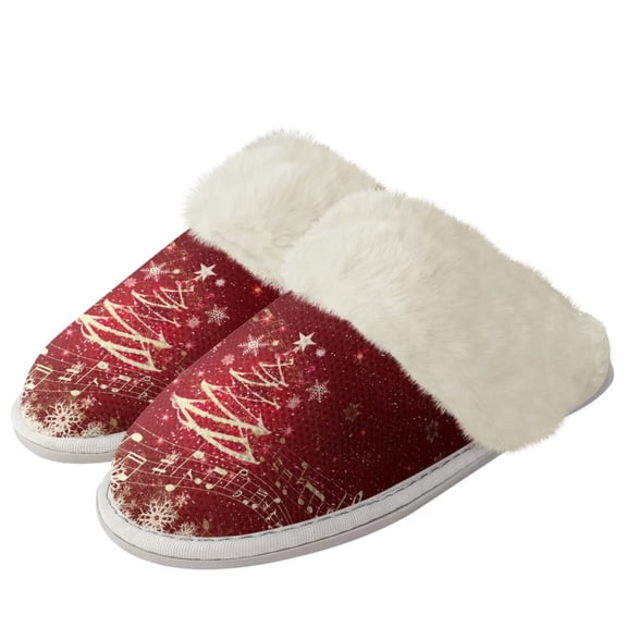 chaqlin Womens Christmas Tree Slippers for Women Size 8 Winter Soft Plush Slippers Warm Fuzzy Fluffy Bedroom Slipper Xams Slip On House Shoes