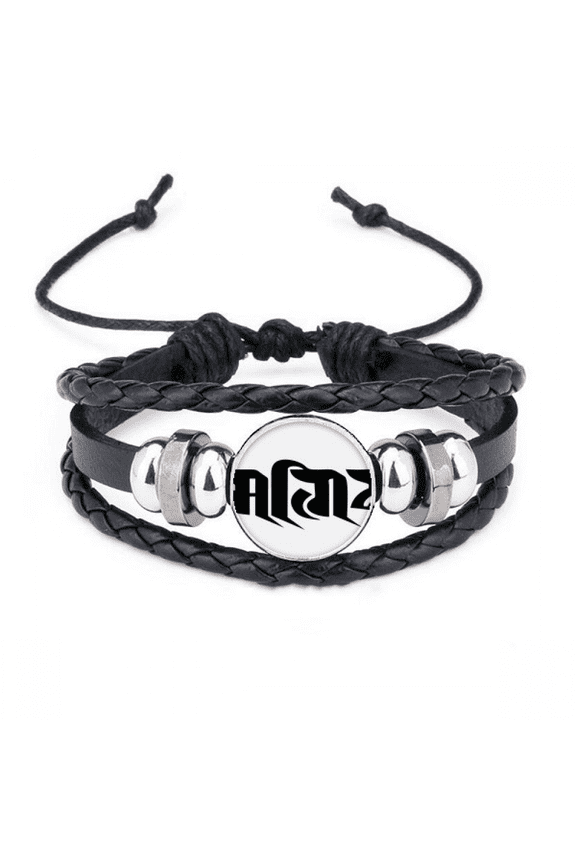 character figure pattern bracelet braided leather woven wristband