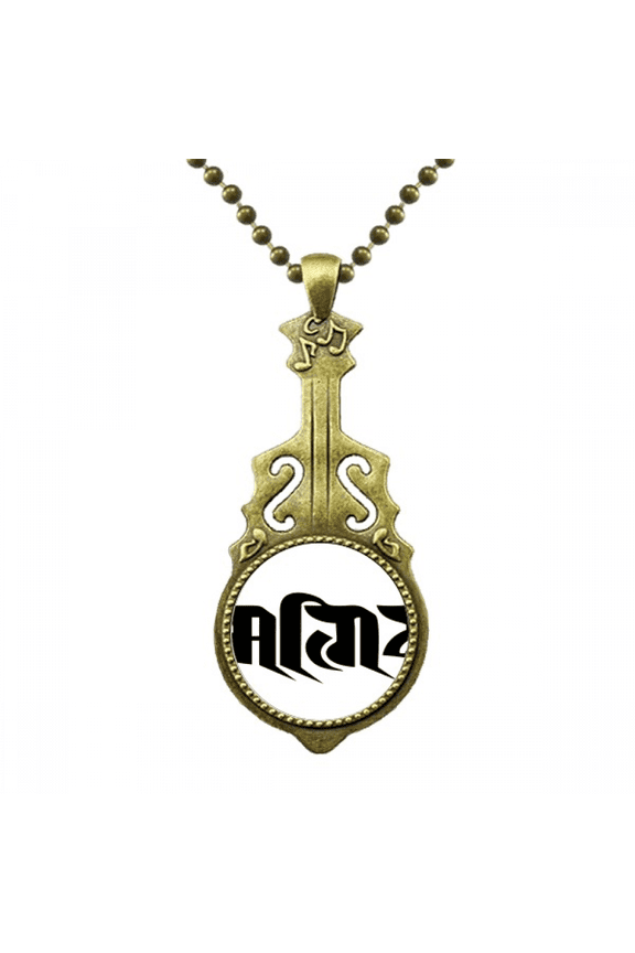 character figure pattern necklace antique guitar jewelry music pendant