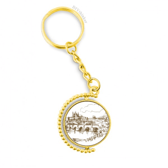 charles bridge prague czech landmark metal connector key chain accessory en keyholder