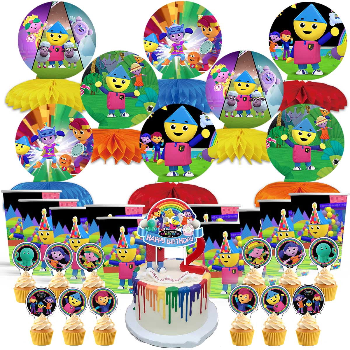 charlie's colorforms city Party Supplies Decor Cups Fans Decorations ...