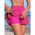 thumbnail image 1 of charmo essentials Womens Water Resistant Bathing trunks High Waisted Board Shorts with Pockets, 1 of 6