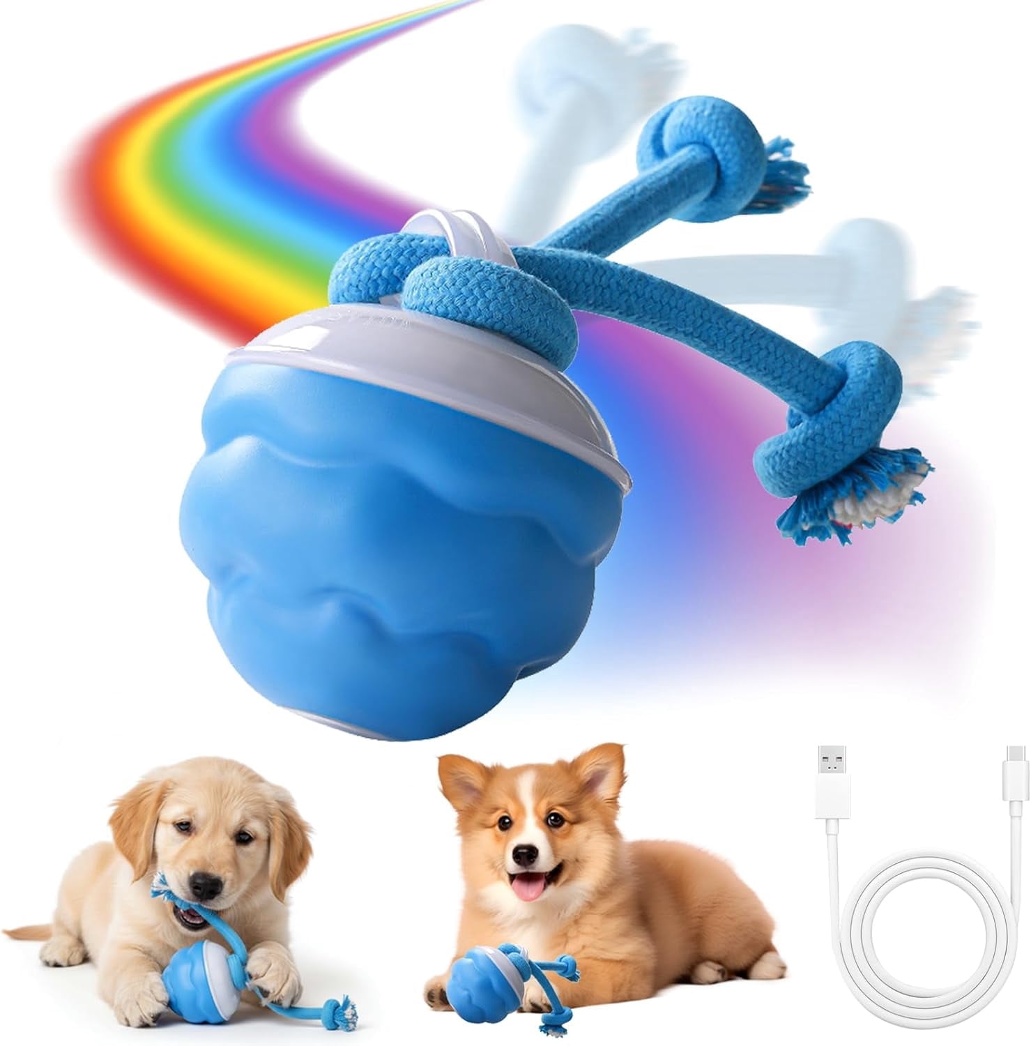 2026 New dog toy, Sporty Motion-Sensing Rolling Ball, automatically moves to relieve pet boredom, suitable for indoor play, USB charging