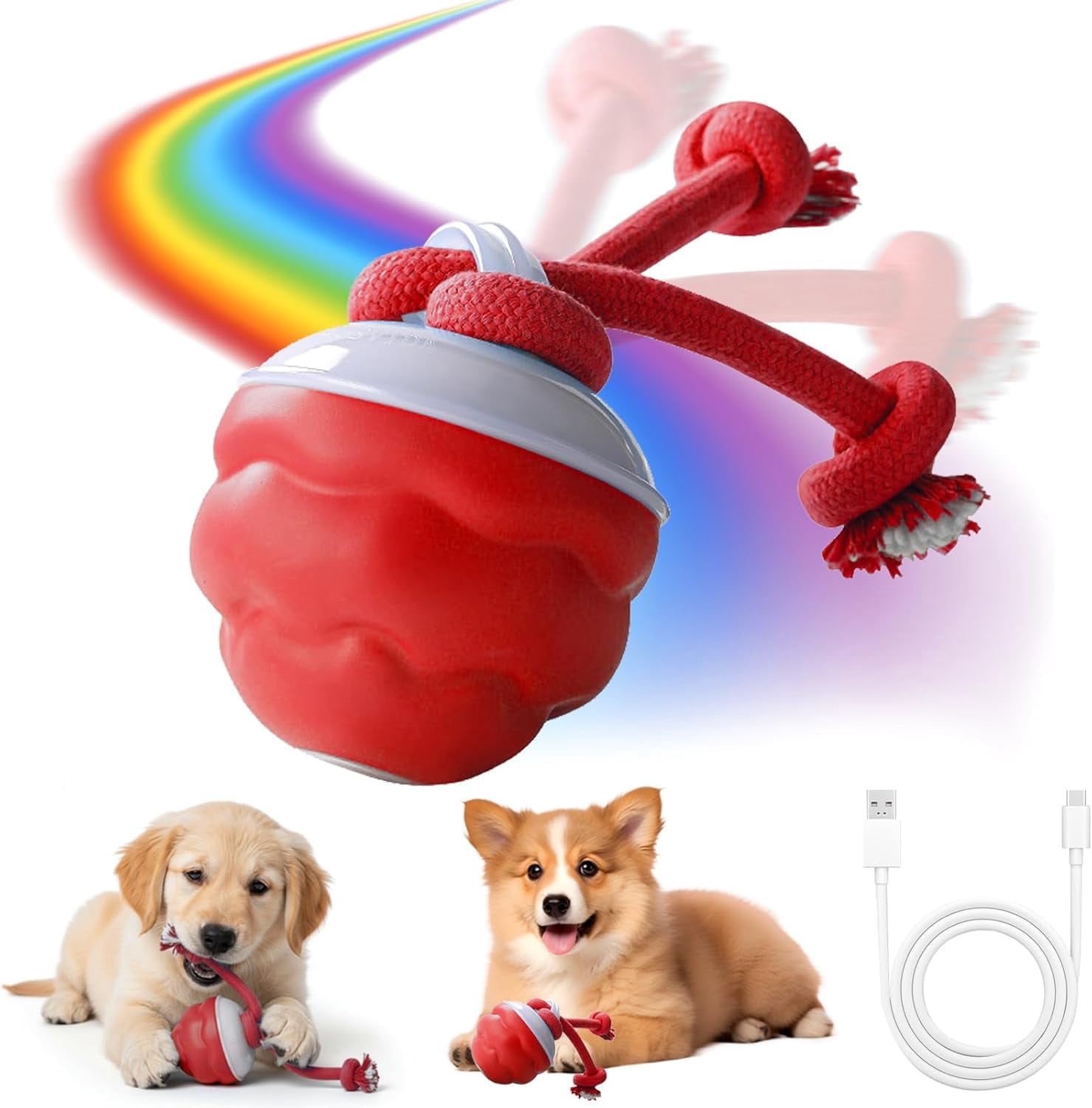 2026 New dog toy, Sporty Motion-Sensing Rolling Ball, automatically moves to relieve pet boredom, suitable for indoor play, USB charging