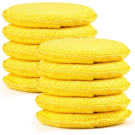 chasenew 10 Pack Wax Applicator Pads, Microfiber Applicator Pad with Finger Pocket, Foam Car Wax Applicator Pad for Car Cleaning and Polishing (Blue)