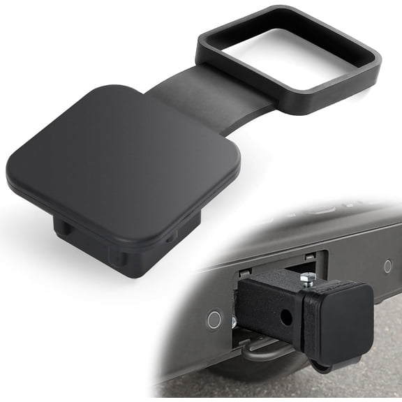 chasenew 2 Inch Rubber Trailer Hitch Cover, American Flag Rubber Hitch Tube Cover Plug Cap, Car Exterior Accessories Fits for Most Vehicles Hitch Receivers, Hitch Cover Tube Plug Cap (Black)