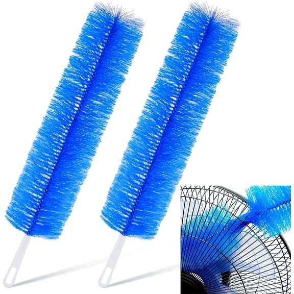 Chasenew 1 Pcs Cobweb Duster Bendable Fan Duster Plastic Dust Cleaner Reusable Head Ceiling Brush Microfiber Dirt Remover for Fan Air Conditioning Home Vents Shutters (Blue)